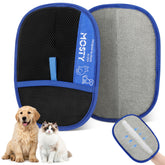 Mosty pet hair removal glove front view showing double-sided design for quick fur lift.
