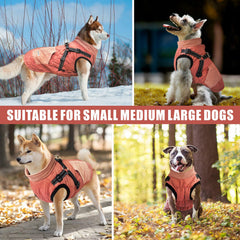 Mosucoirl windproof dog jacket with fleece inner for comfortable chilly days.