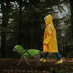 Mosucoirl dog raincoat with removable hood offers extra rain protection