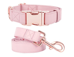 MoTaity dog collar pink with rose gold buckle offers durable vegan leather for daily walks.
