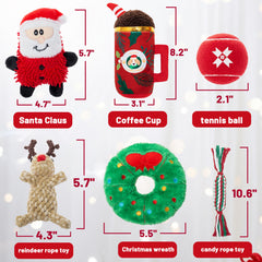 Motzabo Christmas wreath squeaky toy for gentle chew play and mental stimulation.