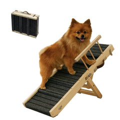 Mousterian small dog ramp usage in bed demonstrates safe access to elevated surfaces.