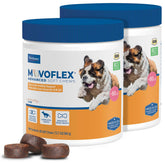 Movoflex advanced soft chews packaging closeup shows eco-friendly USA-made packaging.