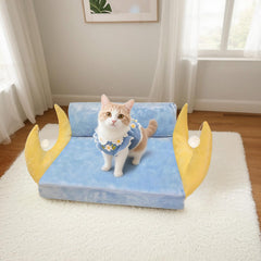 MOYMO cat couch blue seat offering plush comfort for small pets