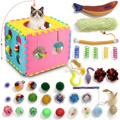 MOYMO cat dice house peekaboo holes boosts playful hunting and lounging sessions