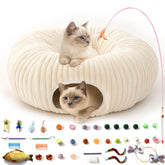 MOYMO cat tunnel bed with 40 toys for engaging at-home play