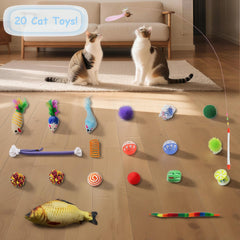 MOYMO Mesh Cat Tunnel Bed 20-toys highlights built-in play set for interactive fun