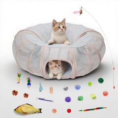 MOYMO Mesh Cat Tunnel Bed entrance invites curious cats to explore a comfy hiding space
