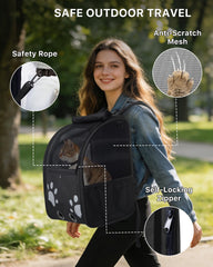 Moysoon cat backpack reflective-strips boost visibility during dusk.