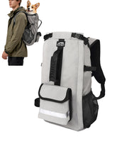 Moysoon dog backpack front view shows secure four-layer protection for active dogs