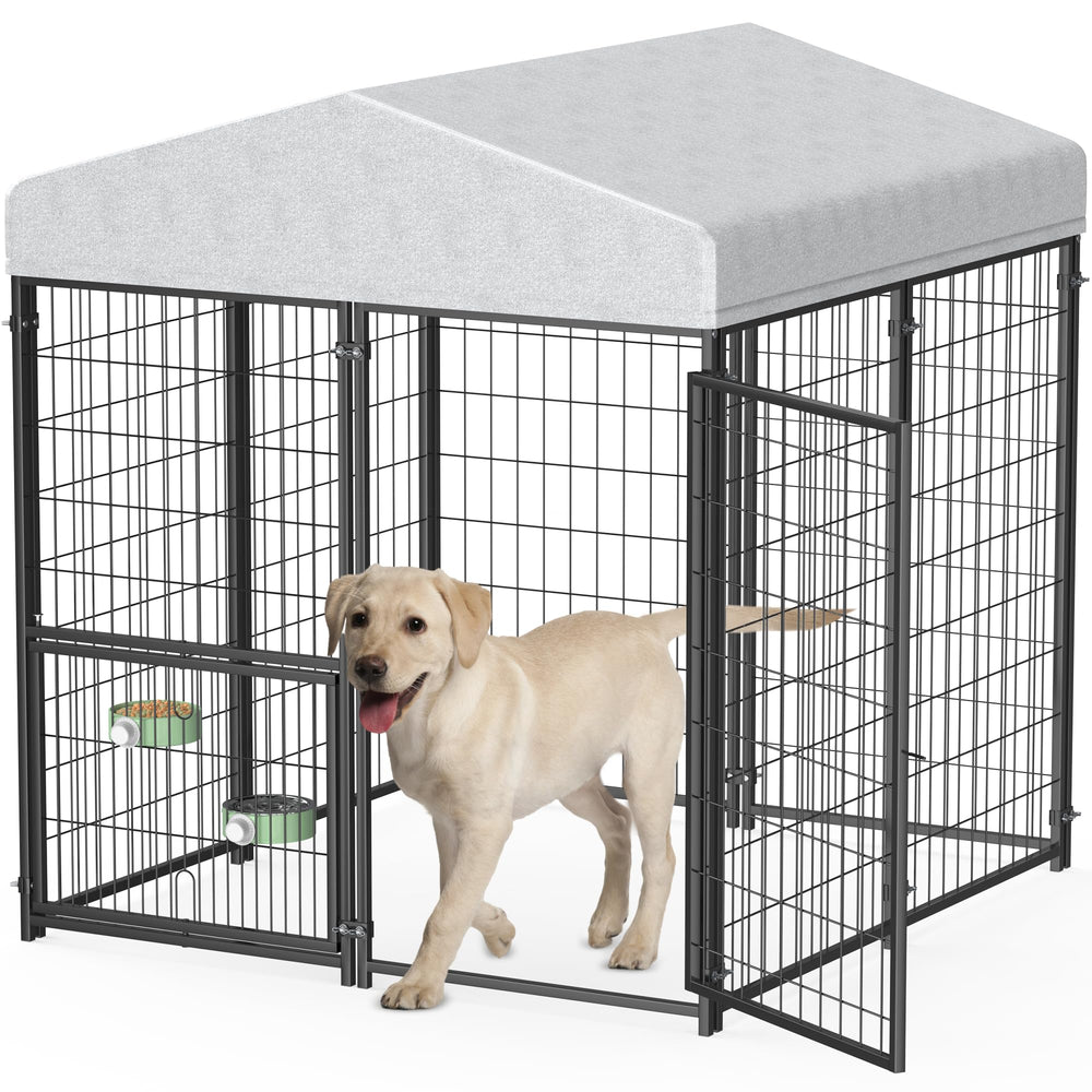 Mr IRONSTONE large dog kennel exterior view shows durable weather-ready construction.