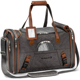 Mr. Peanut's airline-approved soft-sided carrier, front view, under-seat travel ready