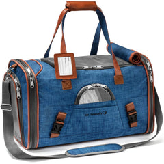 Mr. Peanut's airline-approved soft-sided carrier front view under-seat travel