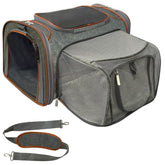 Mr. Peanut's expandable airline pet carrier front view shows under-seat travel-friendly design.