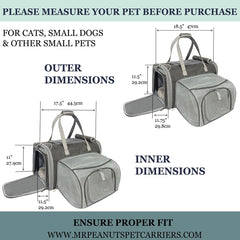 Mr. Peanut's Gold Series side view highlighting expandable space for growing pets.