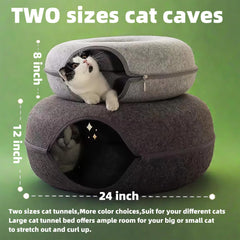Mrocioa Donut Cat Tunnel Bed scratch-resistant exterior supports durable play sessions