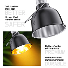 MRREPTILE Reptile Light Fixture clamp and swivel mount enabling flexible tank positioning