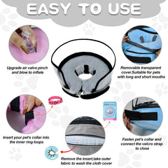 MRSOHRET dog cone detachable cover keeps wounds protected while your pet naps.
