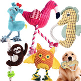 MRSOHRET plush dog toy rope-squeaker enables interactive play sessions.