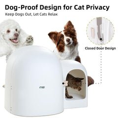MS!MAKE SURE Snow White litter box interior with scoop for quick cleanup.