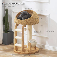 MSNWCAAAT hand-woven-basket offers a private retreat for cats.