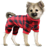 Mtliepte pijamas para perro con cuadros, ideal para fiestas y fotos.