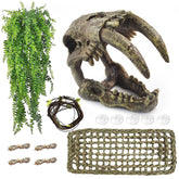 MUYG resin skull habitat hideout provides a realistic terrarium cave for hiding and resting