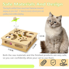 MUCAOL wooden cat toy frame, durable and safe design for years of indoor fun.