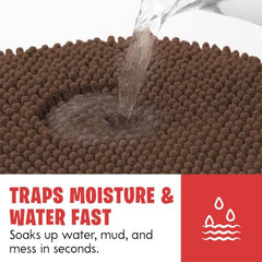 MUDGUARD MAT non-slip-backing provides secure grip on tile and wood floors.