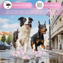 MUFEW dog boots anti-slip soles improve traction on wet floors and icy sidewalks