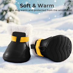 MUFEW winter booties with removable wool liner in snow for warmth