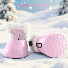 MUFEW pink dog shoes adjustable straps ensure secure fit during walks