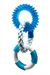 Multipet Canine Clean Peppermint Rings Toy shows three rings for chewing and dental play
