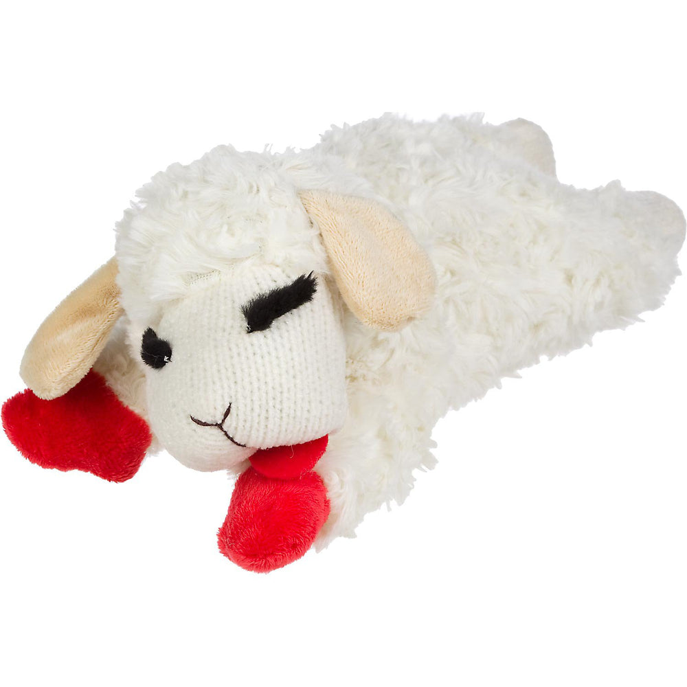 Multipet Lamb Chop 10-inch toy front view for playful fetch sessions