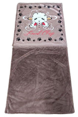 Multipet Lamb Chop Blanket multicolor pattern adds cheerful style during naps.