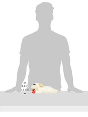Multipet Lambchop plush dog toy face-knit sock design ideal for interactive play