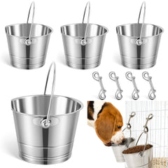 Mumufy 4-set flat-side bucket top view highlighting compact, spill-resistant design for cages
