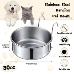 Mumufy crate feeder with detachable bowls and bracket for flexible cage mounting.