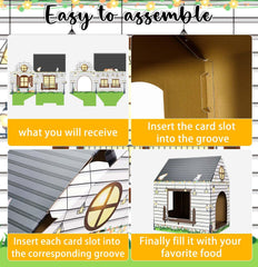 MUNILAIL cardboard cat house arch door for easy entry and exit.