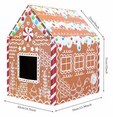 MUNILAIL Christmas Gingerbread Cat House interior view shows room to rest and observe