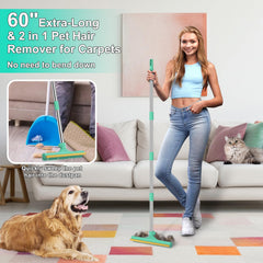 Mupapi pet hair remover broom set of 3 for versatile cleaning across surfaces