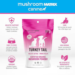 Mushroom Matrix pure functional mushroom powder turkey tail for a natural daily pet supplement