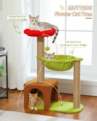 MUTTROS Flower Cat Tree sisal posts satisfy scratching instincts with durable wrapping