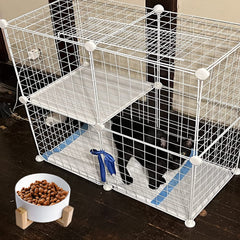 MUYG 2-Tier DIY Cat Cage with ramp and platform enhances climbing and exploration