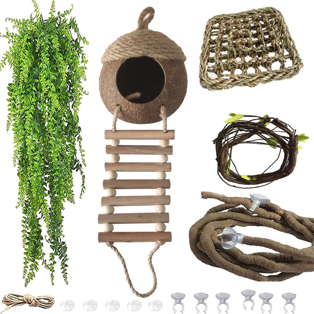 MUUG lizard coco den hut provides natural coconut hide for cozy gecko retreats.