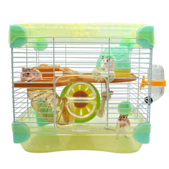 MUYG 2 Layers Hamster Cage with Tubes dual-layer design promotes exercise and airflow.
