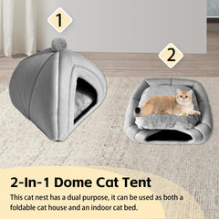 MUYG cat cave bed anti-slip bottom stabilizes on slick floors