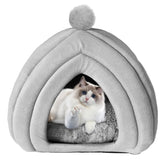 MUYG cat cave bed interior view with arctic wool warmth for safe kitten napping