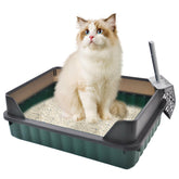 MUYG cat litter box large front-entry green for easy access and quick cleanup