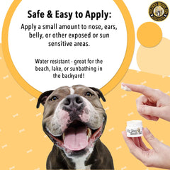 My Dog Nose It sun protection balm on snout with UV defense during outdoor play.